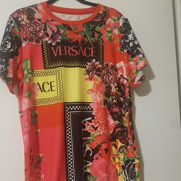 Versace Tops - Versace Logo-Floral Design.